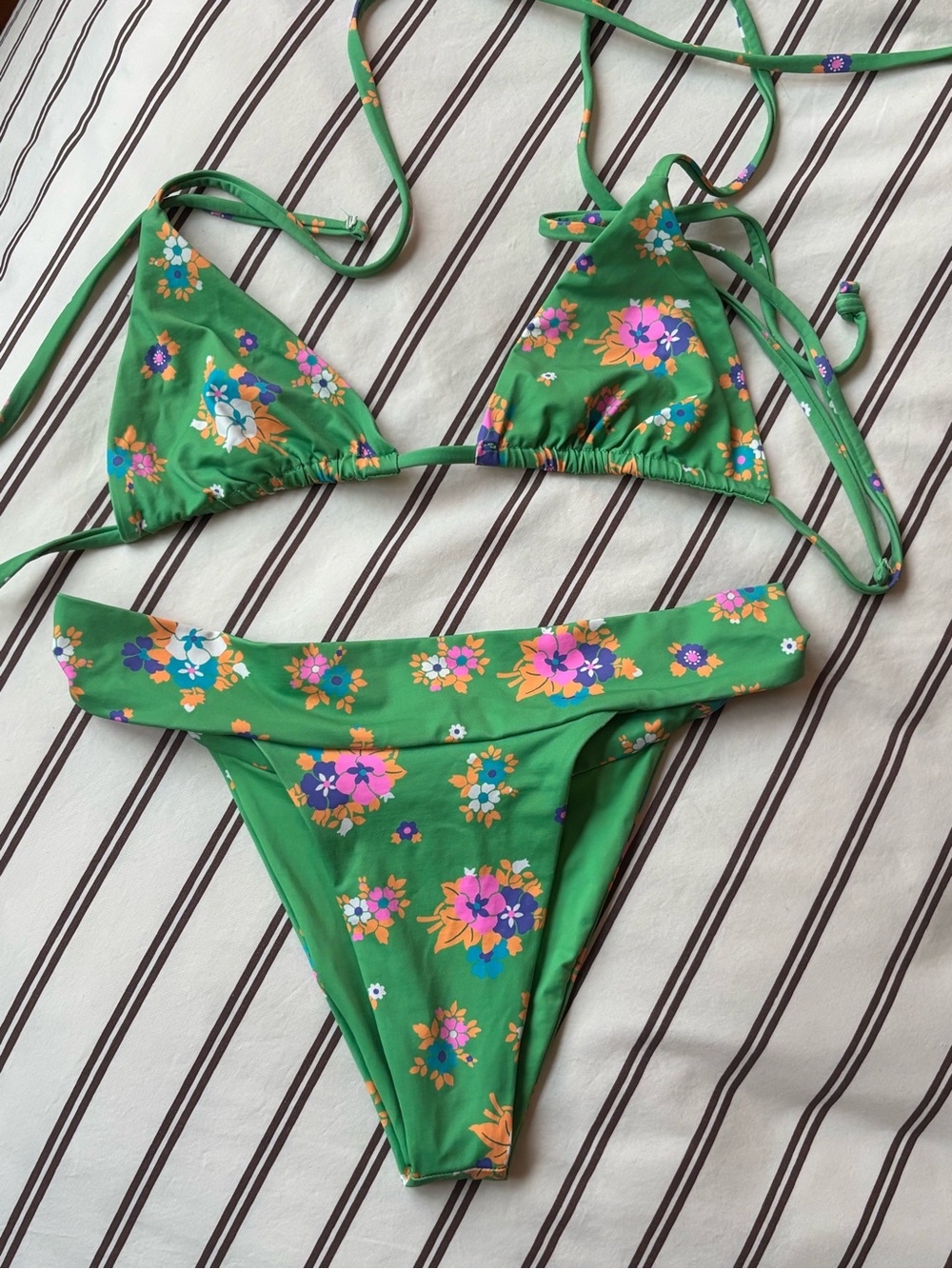 Frankie's Bikinis Green Triangle Bikini